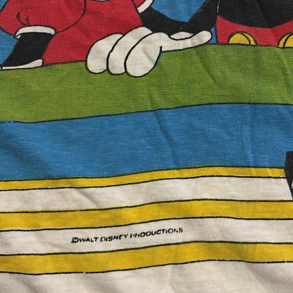 VINTAGE 1970s Walt Disney Productions Mickey and Minnie Double sided tee shirt - Picture 3 of 11